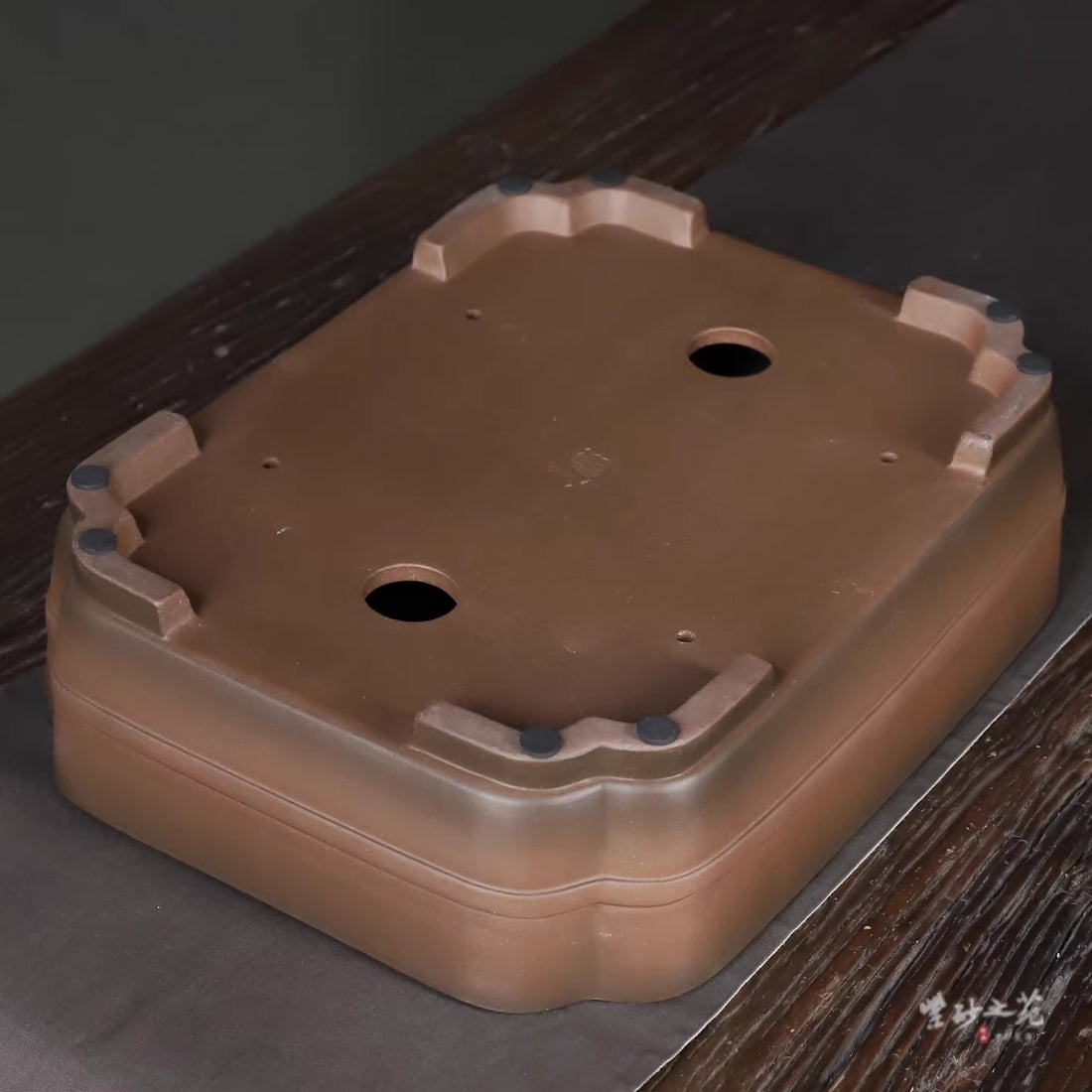 Pot à bonsaï premium rectangulaire grand format 14,6" (37,2 cm) à coins enfoncés bicolore