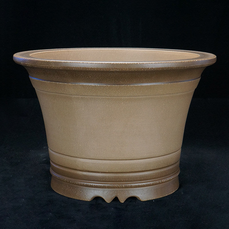 8 inch (20.5cm) Deep 11.6 inch (29.5cm) Wide Round Flared Dual Tone Semi Cascade Bonsai Pot