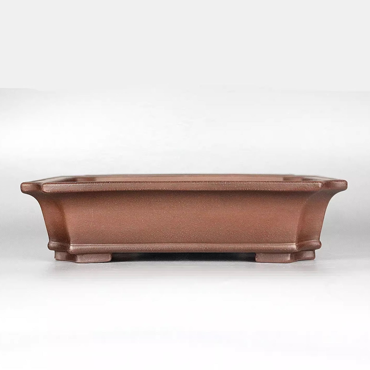 8 inch (20.5cm) Medium-Sized Flared Rectangular Corner-Cut Unglazed Bonsai Pot