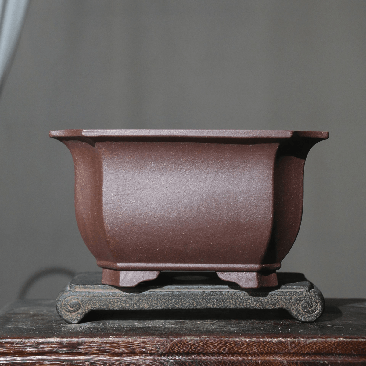 9.3" (23.7cm) Large Premium Square Traditional Deep Bonsai Pot Dark Brown Color