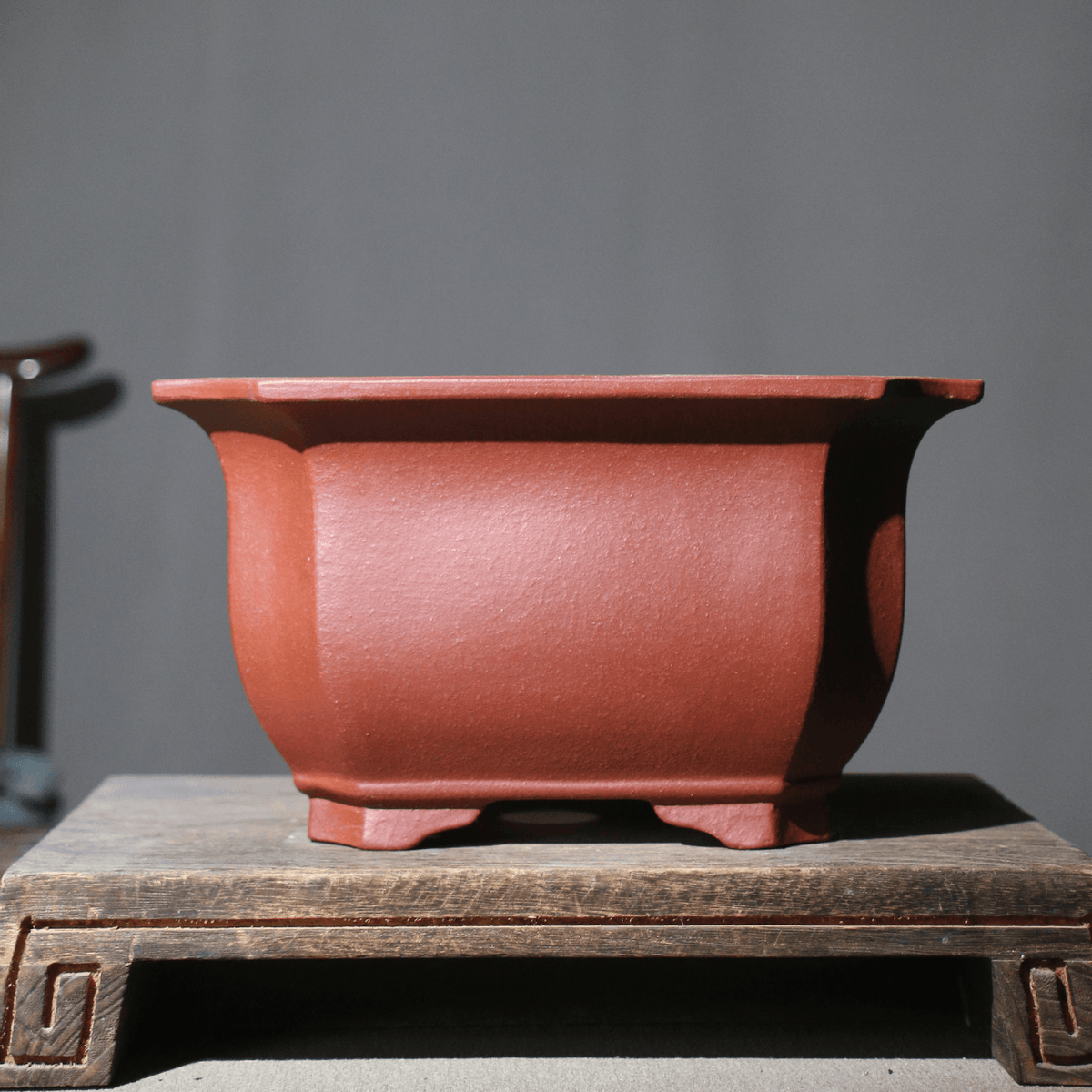 9.3" (23.7cm) Large Premium Square Traditional Deep Bonsai Pot Reddish Brown Color
