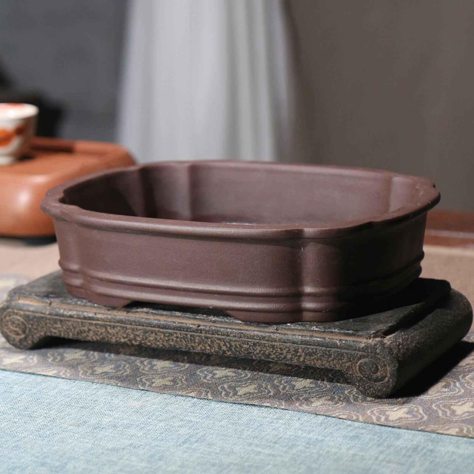 9.3" (23.6cm) Premium Shallow Rounded Corner Bonsai Pot