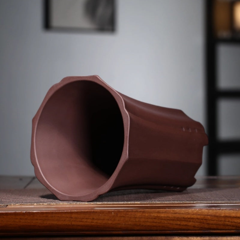 9.4 inch (24cm) Deep Round Cascade Bonsai Pots w Fluted Walls Inner View