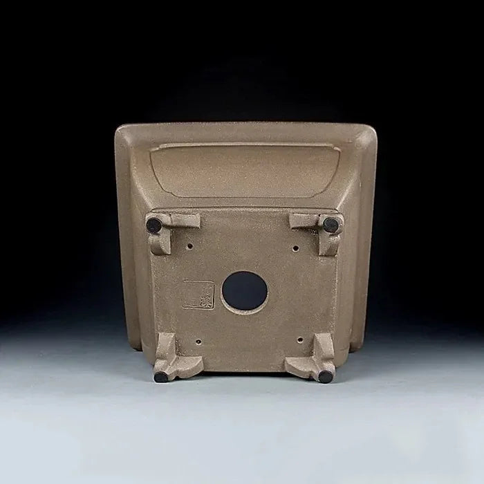 9.4 inch (24cm) Large 4.3" (11cm) Deep Square Bonsai Pot Bottom View