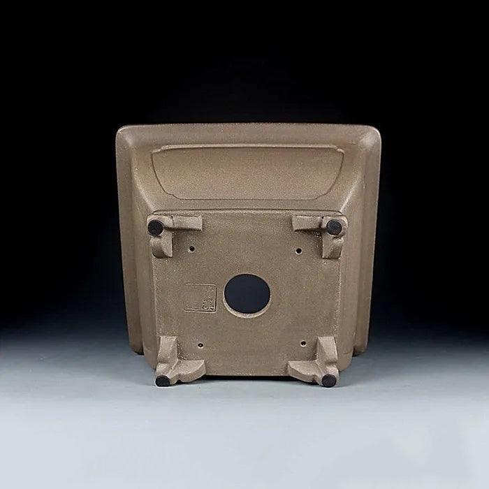 9.4 inch (24cm) Large 4.3" (11cm) Deep Square Bonsai Pot Bottom View