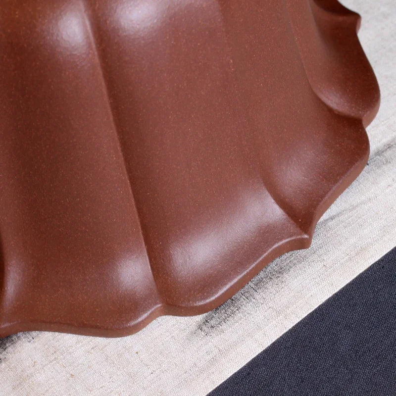 9.4 inch (24cm) Large 5.9 inch (15cm) Deep Flower-Like Semi-Cascade Bonsai Pot Close View