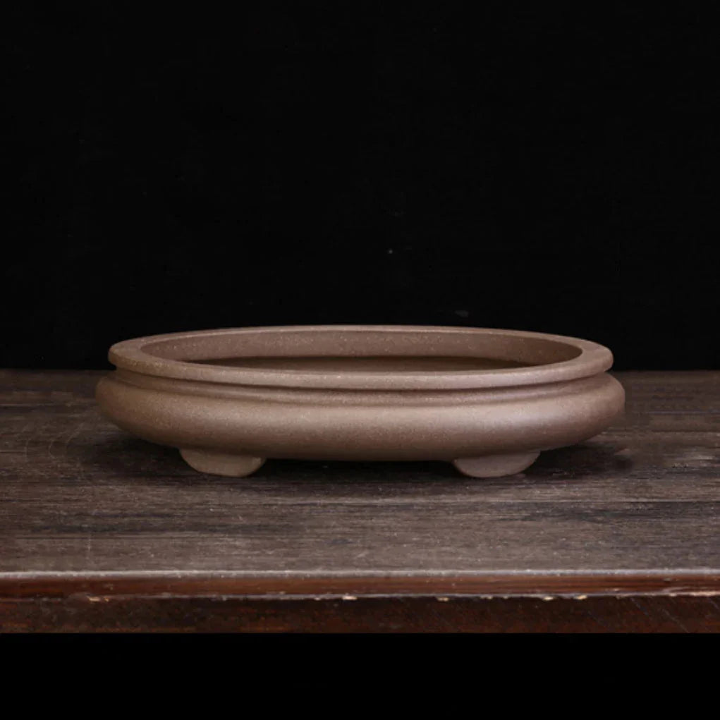 9.6" (24.5cm) Oval Classic Shallow Unglazed Bonsai Pot