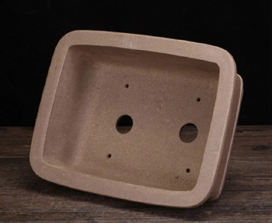9.6" (24.5cm) Rectangular Classic Yixing Clay Unglazed Bonsai Pot Inner View
