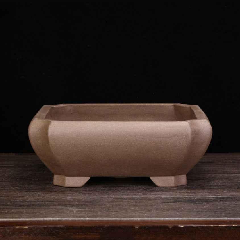 9.6" (24.6cm) Handmade Traditional Square Corner-Cut Bonsai Pot