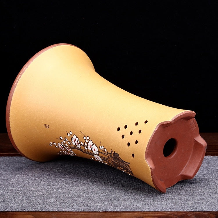 9.6 inch (24.5cm) Deep Round Artistic Premium Cascade Bonsai Pots Bottom View