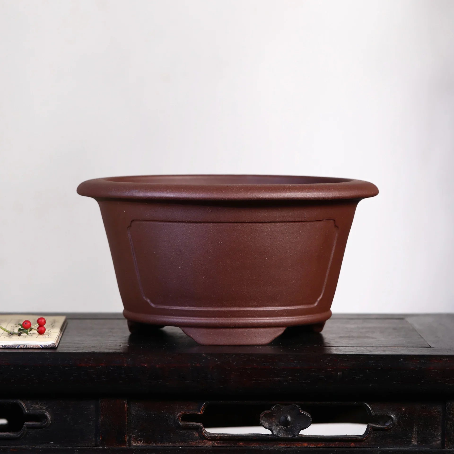 9.6 inch (24.5cm) Large 5.2 inch (13.4cm) Deep Flared Round Semi Cascade Bonsai Pot