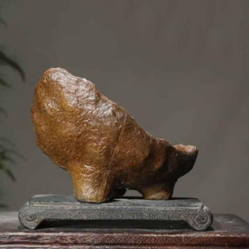 9.8" (25cm) Handcrafted Abstract Crescent Bonsai Pot