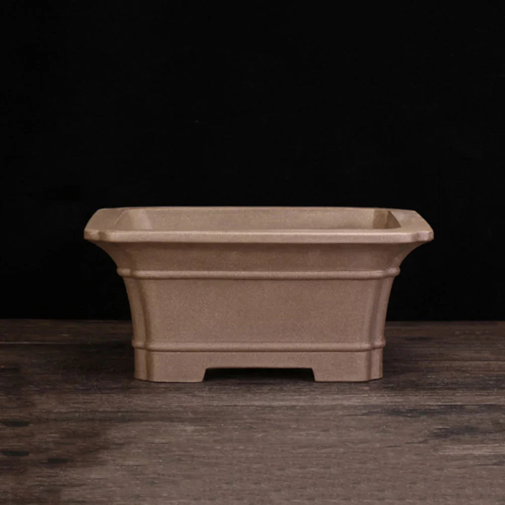 9.8" (25cm) Rectangular Flared Rim Unglazed Bonsai Pot