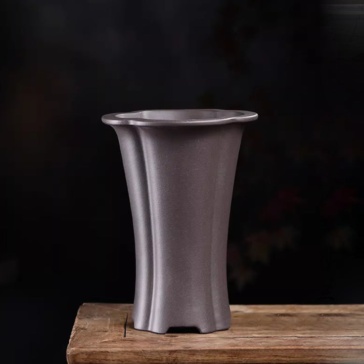 9.8 inch (25cm) Deep Scalloped Premium Unglazed Cascade Bonsai Pot