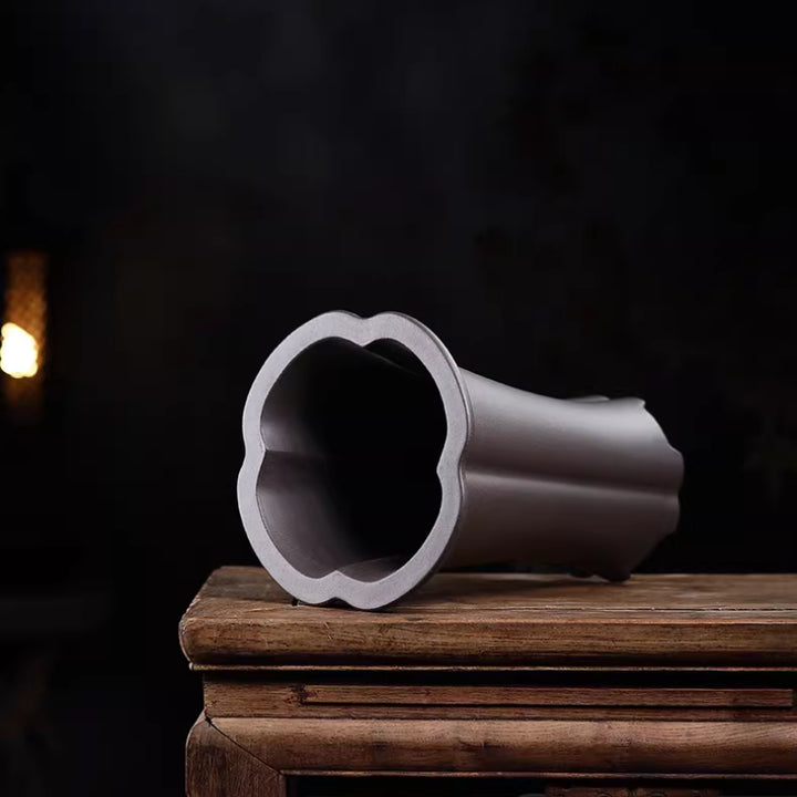 9.8 inch (25cm) Deep Scalloped Premium Unglazed Cascade Bonsai Pot Inner View