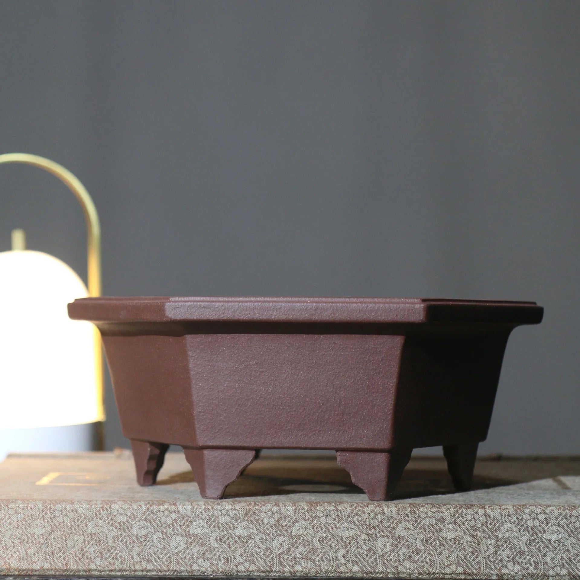 9" (23cm) Hexagonal Premium Yixing Clay Unglazed Bonsai Pot