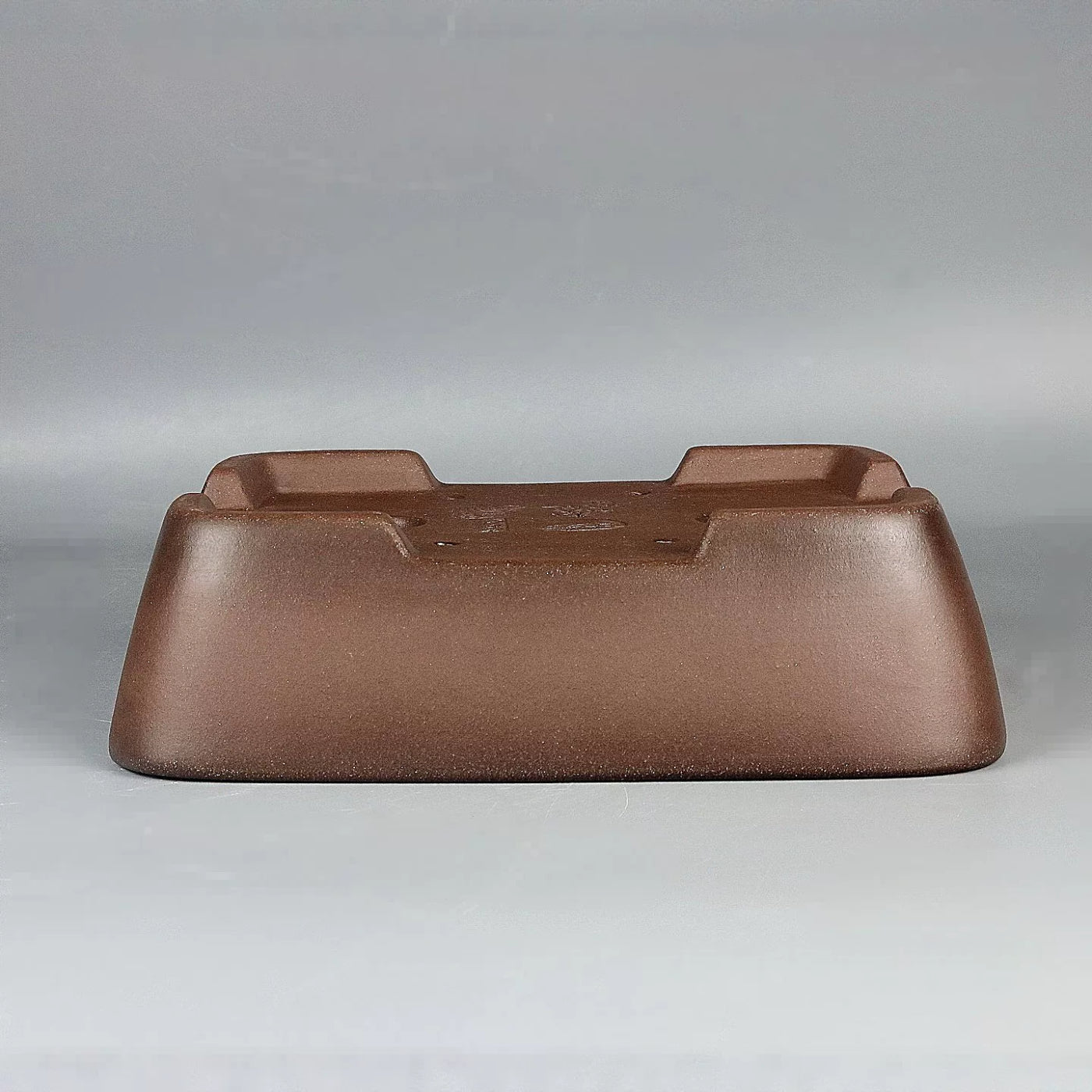 9 inch (23cm) Medium-Sized Flared Rectangular Unglazed Premium Bonsai Pot Upside Down View