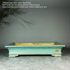 Large Rectangular Cracked Glaze Shallow Classic Bonsai Pots Green Color