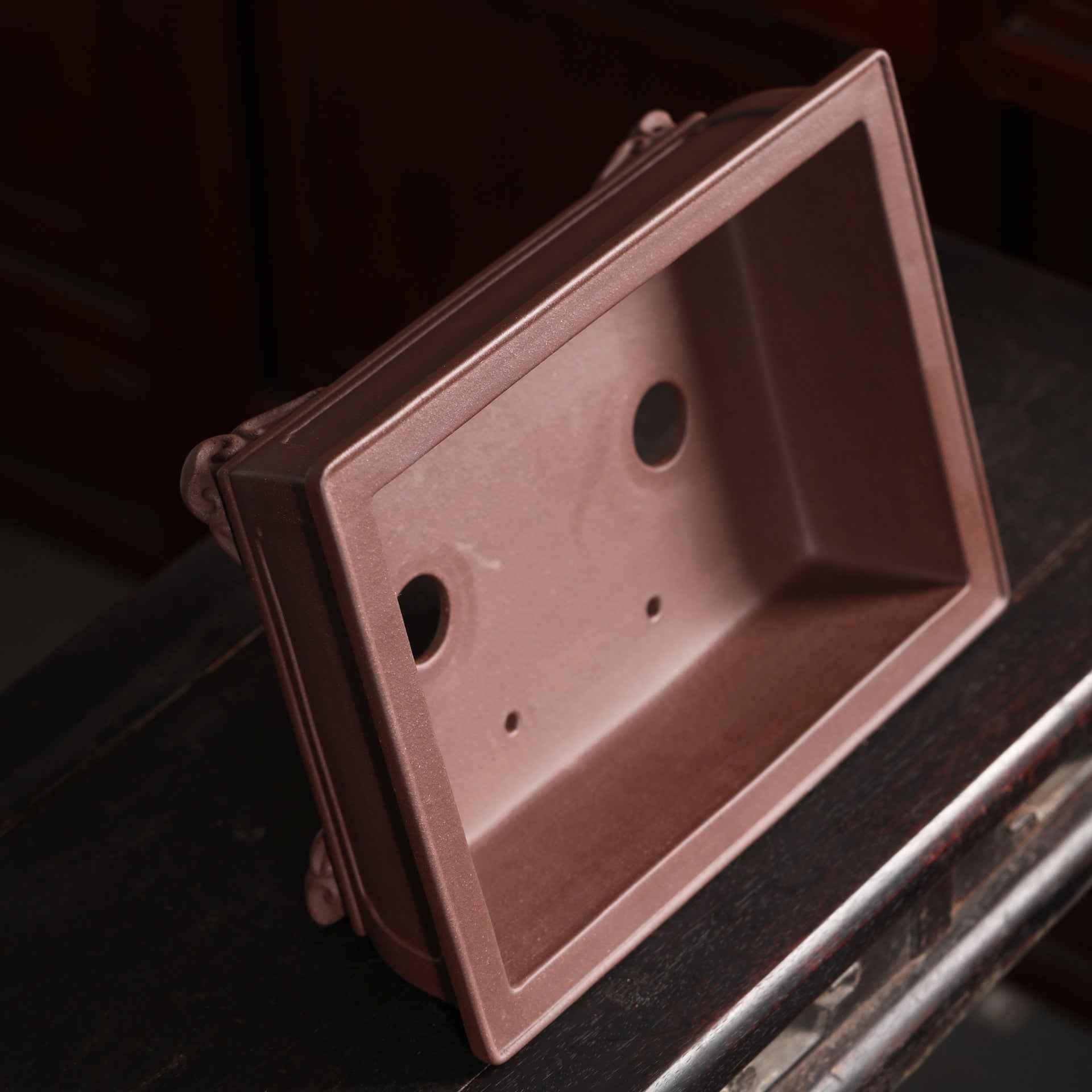 13.5" (34.5cm) Traditional Yixing Clay Handmade Rectangular Bonsai Pot