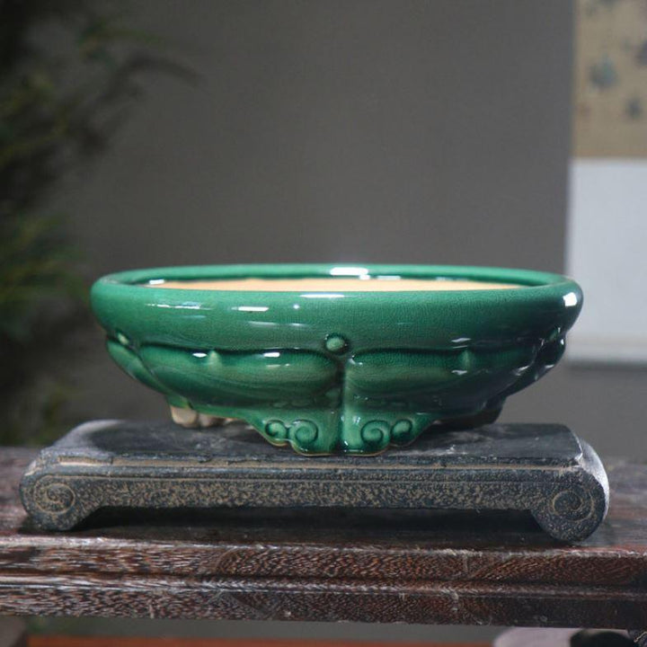 Premium 8.8" Round Glazed Unique Cloud Feet Pots - Potscape