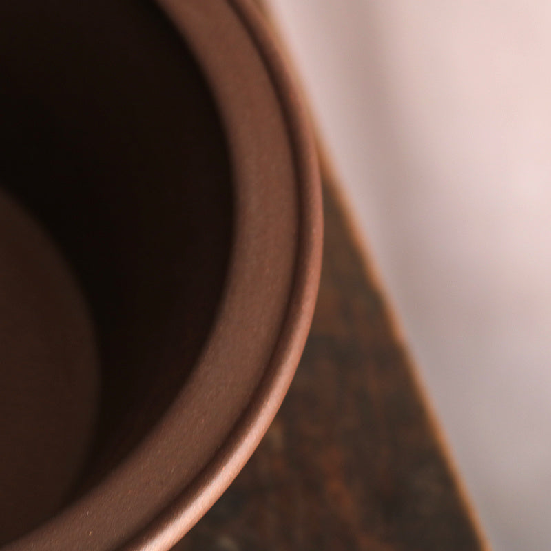 Pot à bonsaï profond minimaliste rond évasé de taille moyenne 8.1" (20.8cm)